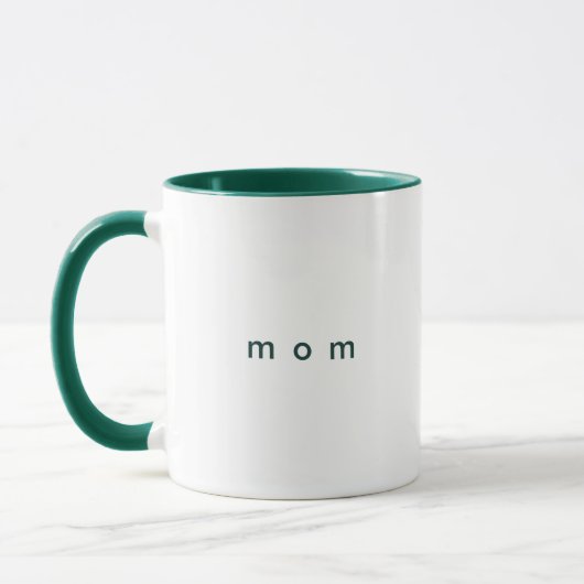 Minimalistische Groene Aangepaste Tekst Mum Wit Mok (Links)
