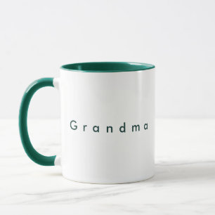 Minimalistische Groene Aangepaste Tekst Oma Wit Mok
