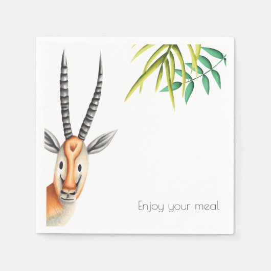 minimalistische groene Afrikaanse antilope Servet (Voorkant)