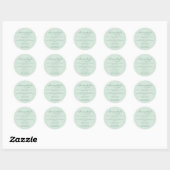 Minimalistische groene bakkerijverpakking voor cak ronde sticker (Vel)