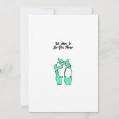 Minimalistische groene balletuitvoering uitnodigin kaart (Achterkant)