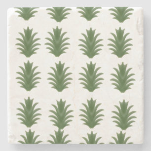 Minimalistische groene blad botanische papieren bo stenen onderzetter