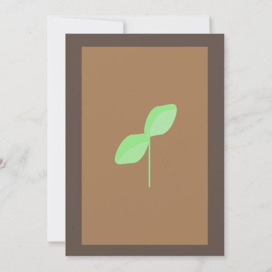 Minimalistische groene blad bruine wenskaart (Voorkant)