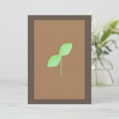 Minimalistische groene blad bruine wenskaart (Staand voorkant)