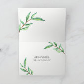 Minimalistische groene bladeren | Dank je wel Bedankkaart (Binnen)