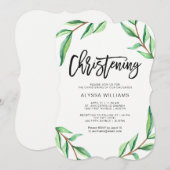 Minimalistische groene bladeren op White Christeni Kaart (Voorkant / Achterkant)