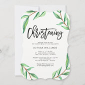 Minimalistische groene bladeren op White Christeni Kaart (Voorkant)