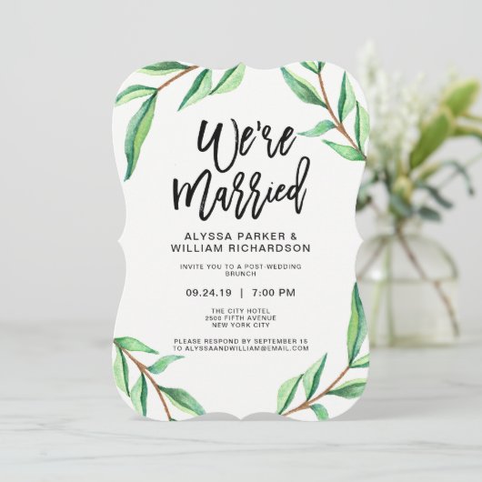 Minimalistische groene bladeren op wit | We zijn g Kaart (Staand voorkant)