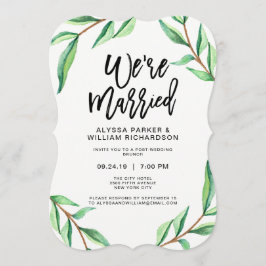 Minimalistische groene bladeren op wit | We zijn g Kaart