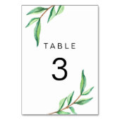 Minimalistische groene bladeren op witte bruiloft kaart (Voorkant)