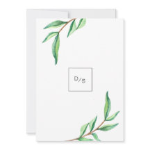 Minimalistische groene bladeren op witte bruiloft