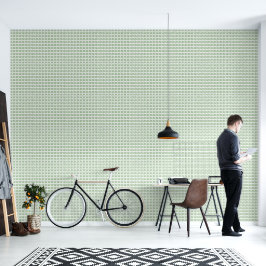 Minimalistische groene bladeren patroon behang
