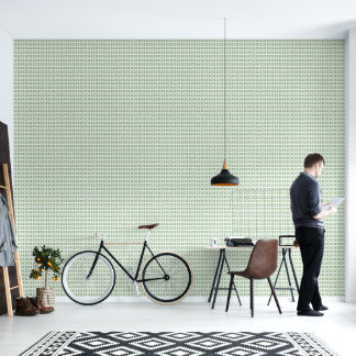 Minimalistische groene bladeren patroon behang