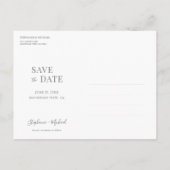 Minimalistische groene bladeren Save the Date Cust Uitnodiging Briefkaart (Achterkant)