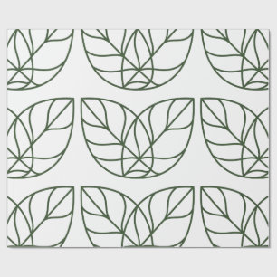 Minimalistische groene bladlijn kunst cadeaupapier
