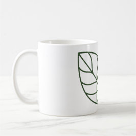 Minimalistische groene bladlijn kunst koffiemok