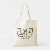 Minimalistische groene bladlijn kunst tote bag (Achterkant)