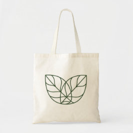 Minimalistische groene bladlijn kunst tote bag