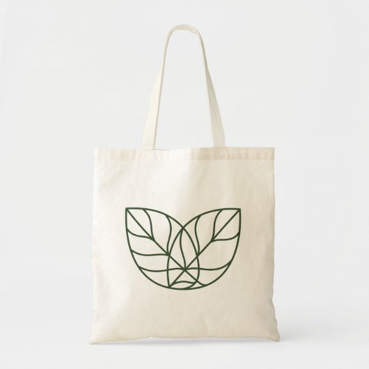 Minimalistische groene bladlijn kunst tote bag (Voorkant)
