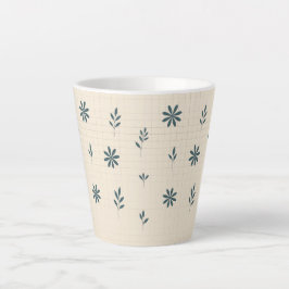 Minimalistische groene bloem kleine latte mok