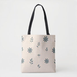 Minimalistische groene bloem tote bag