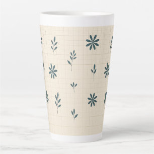 Minimalistische groene bloemen  latte mok