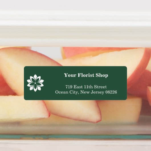 Minimalistische groene bloemist shop product labels (Aangebracht)