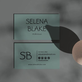 Minimalistische groene boho | Trendy Retro Chic Visitekaartje