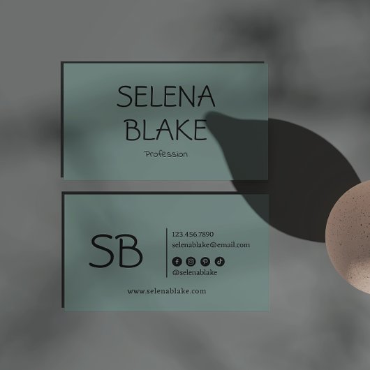 Minimalistische groene boho | Trendy Retro Chic Visitekaartje