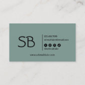 Minimalistische groene boho | Trendy Retro Chic Visitekaartje (Achterkant)