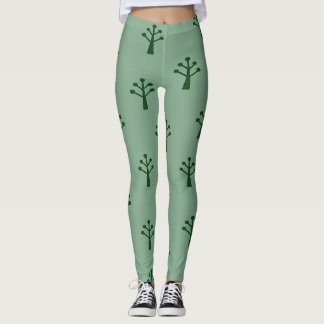 Minimalistische Groene Bomen Leggings