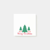 Minimalistische groene bomen vrolijk kerstfeest post-it® notes (Voorkant)