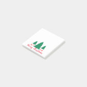 Minimalistische groene bomen vrolijk kerstfeest post-it® notes (Schuin)