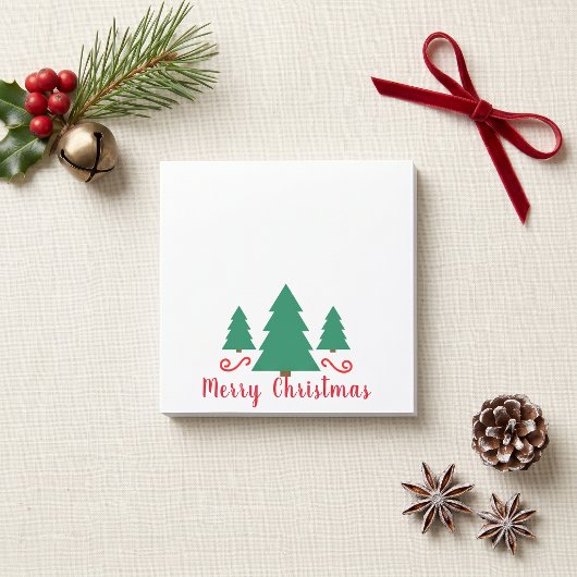 Minimalistische groene bomen vrolijk kerstfeest post-it® notes
