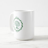 Minimalistische Groene Boom des Levens Mok (Voorkant links)