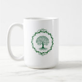 Minimalistische Groene Boom des Levens Mok (Links)