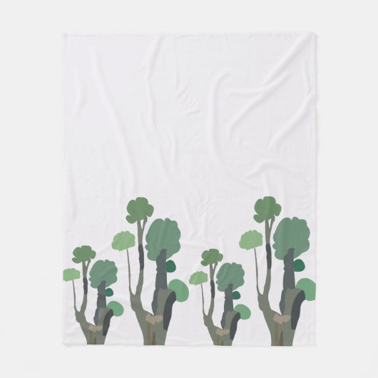 minimalistische groene boom fleece deken (Voorkant)