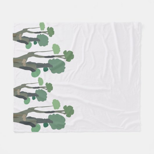 minimalistische groene boom fleece deken (Voorkant (Horizontaal))