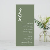 Minimalistische groene bos bruiloftsmenu menu (Staand voorkant)