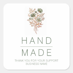Minimalistische groene botanische bedankstickers T Vierkante Sticker