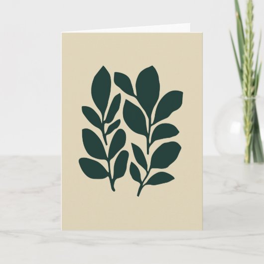 Minimalistische groene botanische blanco alle gele kaart (Voorkant)