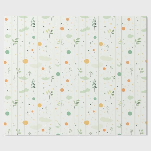 Minimalistische groene botanische en Abstracte Sti Cadeaupapier (Vlak)