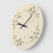 Minimalistische groene botanische wandklok (Hoek)