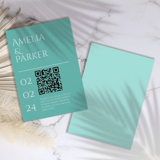 Minimalistische groene bruiloft behuizing Kaart