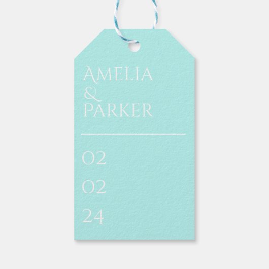 Minimalistische groene bruiloft cadeau Labels Cadeaulabel (Achterkant)