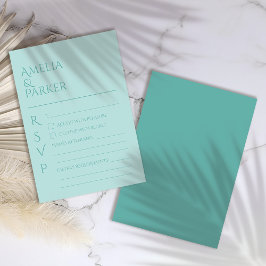 Minimalistische Groene Bruiloft RSVP Kaartje