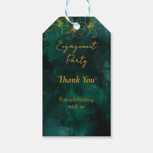 minimalistische groene bruiloft verloving dank u cadeaulabel (Voorkant)