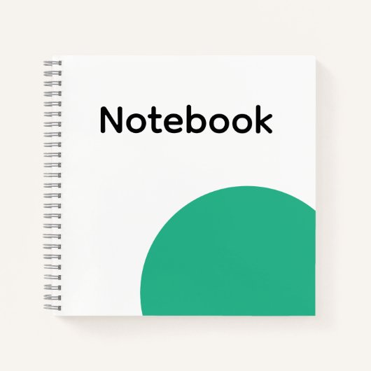 Minimalistische groene cirkel notitieboek (Voorkant)