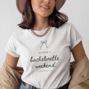 Minimalistische groene Coquette Strik Meisjesuitje T-shirt