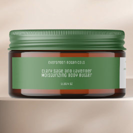 minimalistische groene cosmetica body butter pot l adreslabel wikkel